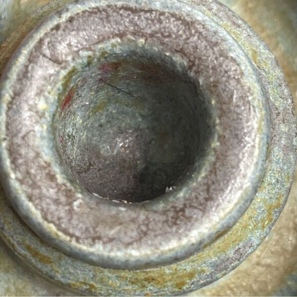 Handmade Studio Pottery Pillar Candle Holder Handmade One of a Kind - Picture 7 of 10